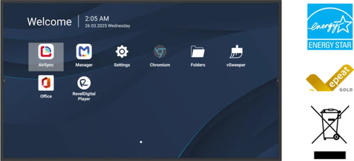 43IN 4K COMMERCIAL DISPLAY 500NITS 5000:1 8GB RAM/32GB STORAGE