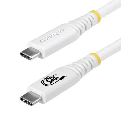6FT USB4 CABLE WHITE USB-IF CERTIFIED 4K120/DP2.1/240W/20GBPS