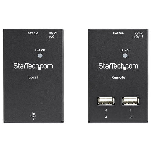 4 PORT USB 2.0 EXTENDER HUB USB-A OVER CAT5/6 ETHERNET RJ45