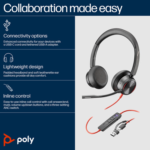 POLY BW 8225-M USB-C HS USB-C/A +USB-C/A