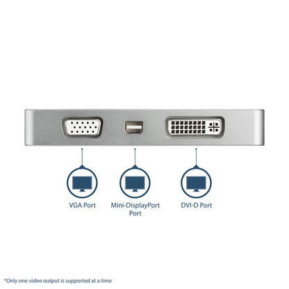 USB C MULTIPORT VIDEO ADAPTER DONGLE W/MDP HDMI VGA DVI CONVERTER