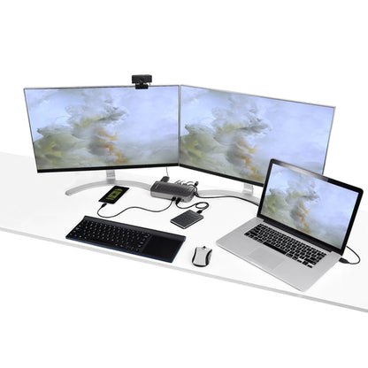 USB C USB A DOCK DUAL MONITOR HYBRID UNIVERSAL ETHERNET HDMI DP
