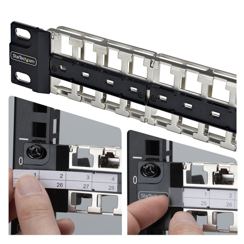1U BLANK KEYSTONE PATCH PANEL 48 PORT/STP/RACKMOUNT RJ45 PANEL (C6PANELSTP481U)