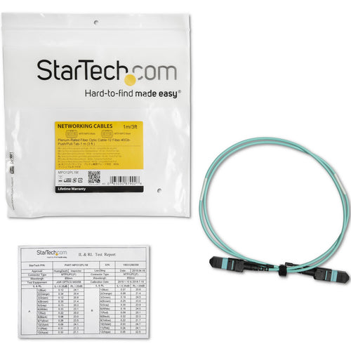 1M MTP FIBER OPTIC CABLE OM3 PLENUM MPO/MTP 40G FIBER CABLE