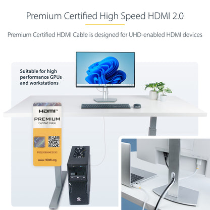 PREMIUM CERTIFIED HDMI CABLE 6FT WHITE HDMI CORD/4K 60HZ/HDR10