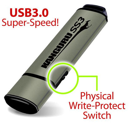 16GB SS3 USB 3.0 FLASH DRIVE WITH WRITE-PROTECT