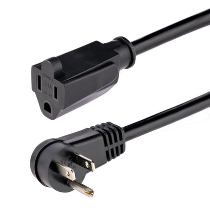 1FT POWER EXTENSION CORD RIGHT ANGLE NEMA 5-15P TO 5-15R FLAT PLUG