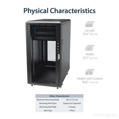 22U SERVER RACK CABINET NETWORK EQUIPMENT RACK ENCLOSURE
