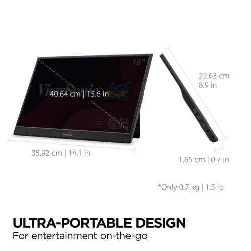 15.6IN PORTABLE 1080P IPS MONITOR WITH USB C AND MINI-HDMI