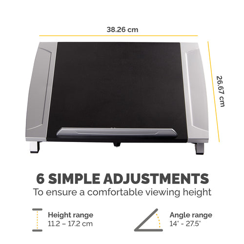 OFFICE SUITES LAPTOP RISER ADJUSTABLE ANGLE SILVER/BLACK