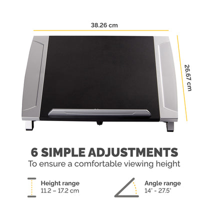 OFFICE SUITES LAPTOP RISER ADJUSTABLE ANGLE SILVER/BLACK
