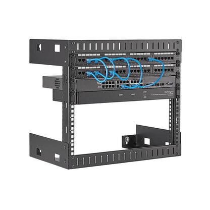 8U WALL MOUNT PATCH PANEL RACK 2 POST OPEN FRAME IT EQUIPMENT RACK