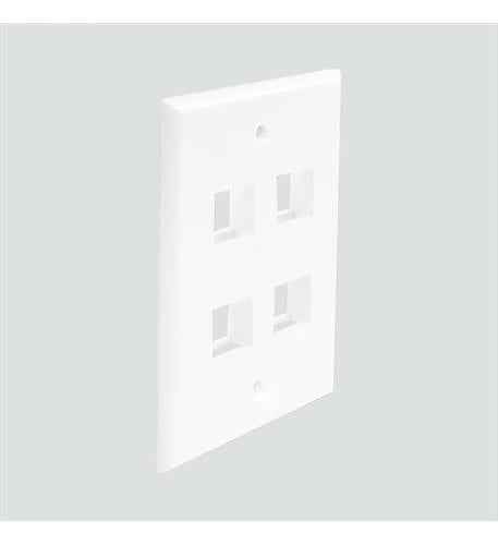 FP04PWH4 FACEPLATE 4 PORT WHITE