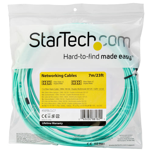 7M MULTIMODE FIBER OPTIC CABLE OM3 LC/LC 50/125 LSZH FIBER CABLE