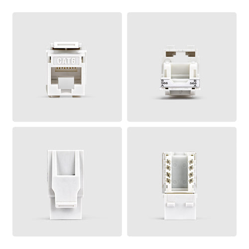 CAT6 UTP KEYSTONE JACK 24-PACK 90-DEGREE 110 PUNCH DOWN WHITE (C6KEY110WHE24PK)