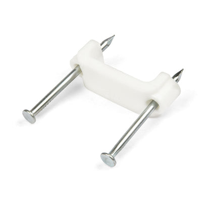 100PK CABLE CLIPS WITH NAILS CORD MOUNTING FASTENERS FOR WALL L