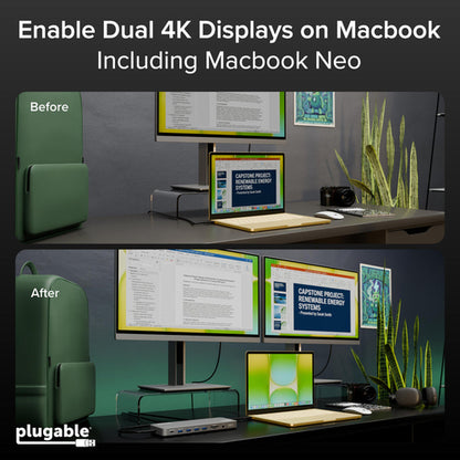 PLUGABLE USBC DUAL 4K DOCK 100W USB-C DUAL 4K DOCKING STATION 100W