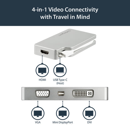 USB C MULTIPORT VIDEO ADAPTER DONGLE W/MDP HDMI VGA DVI CONVERTER
