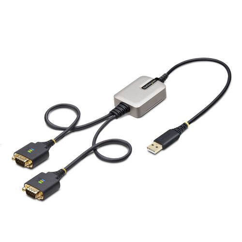 2FT 2-PORT USB SERIAL CABLE - USB TO DUAL DB9 RS232 ADAPTER (2P1FFC-USB-SERIAL)