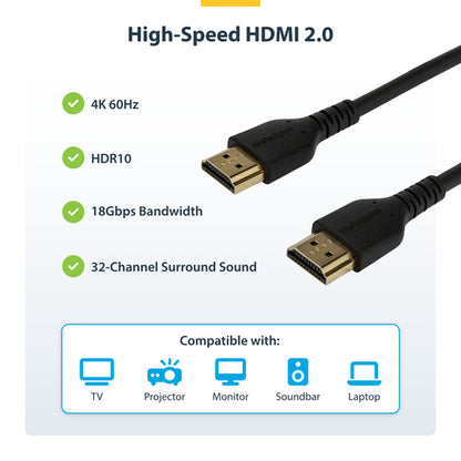 3FT HDMI 2.0 CABLE HDMI CABLE PREMIUM CERTIFIED HDMI CORD RUGGED