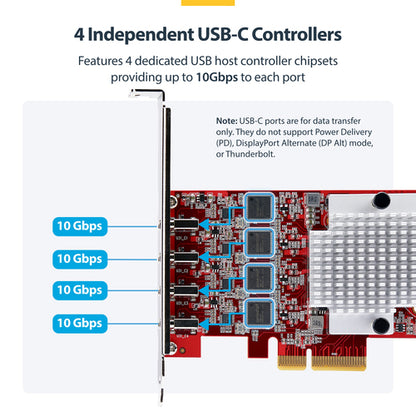4-PORT USB TYPE-C PCIE CARD USB-C 3.2 10GBPS PCI EXPRESS TAA