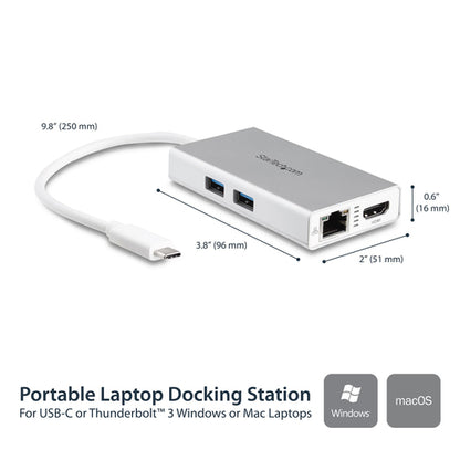 USB C MULTIPORT ADAPTER 60W PD 4K HDMI USB HUB MINI TRAVEL DOCK
