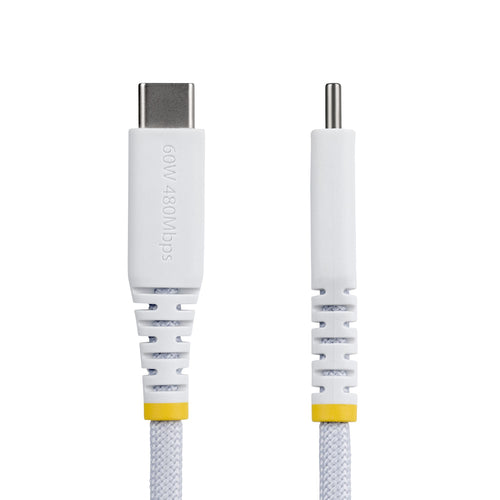 6FT WHITE USB-C CHARGING CABLE 60W PD/RUGGED USB 2.0 CHARGER CORD