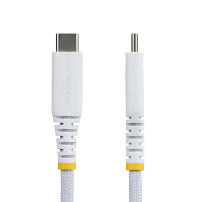 6FT WHITE USB-C CHARGING CABLE 60W PD/RUGGED USB 2.0 CHARGER CORD