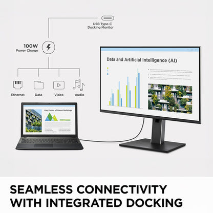 27IN IPS ERGONOMIC DOCKING MONITOR WITH 1440P 100W USB-C RJ45