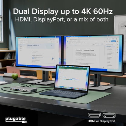 PLUGABLE USBC DUAL 4K DOCK 100W USB-C DUAL 4K DOCKING STATION 100W