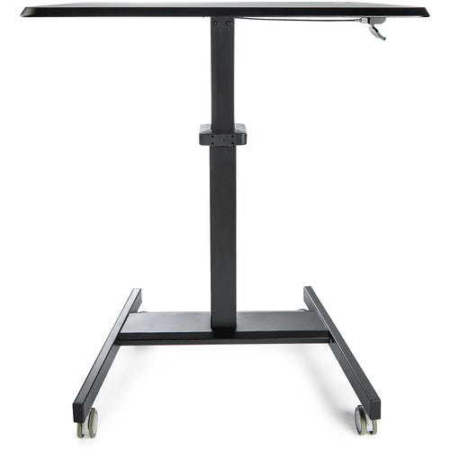 MOBILE STANDING DESK ON WHEELS PORTABLE SIT STAND HEIGHT ADJ CART