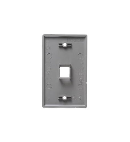FACEPLATE, FLAT, 1-GANG, 1-PORT, GRAY