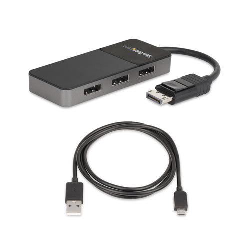 DP 1.4 MULTI MONITOR ADAPTER 3 PORT DISPLAYPORT SPLITTER MST HUB