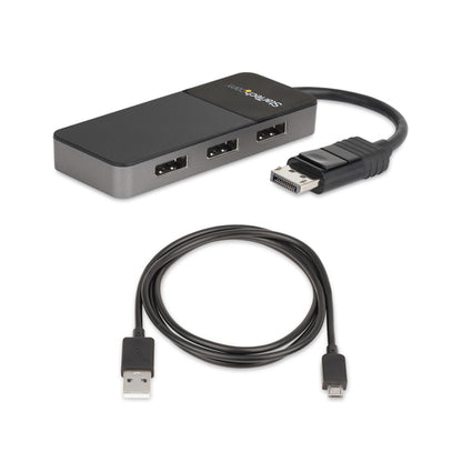 DP 1.4 MULTI MONITOR ADAPTER 3 PORT DISPLAYPORT SPLITTER MST HUB