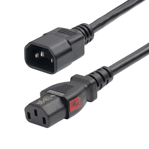 10FT POWER EXTENSION CORD IEC C14 TO LOCKING C13 10A 250V