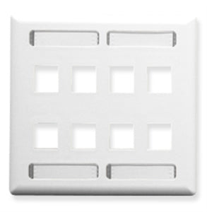 FACEPLATE- ID- 2-GANG- 8-PORT- WHITE