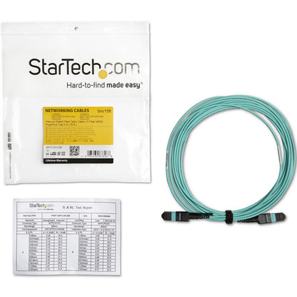 5M MTP FIBER OPTIC CABLE OM3 PLENUM MPO/MTP 40G FIBER CABLE