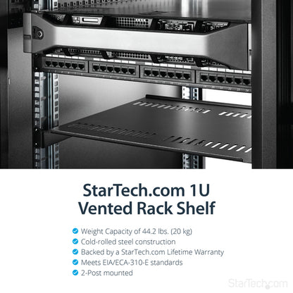 1U SERVER RACK SHELF UNIVERSAL CANTILEVER VENTED RACK MOUNT TRAY