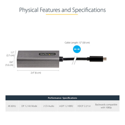 12IN USB C TO MINI DISPLAYPORT ADAPTER DONGLE USB-C TO MDP MONITOR