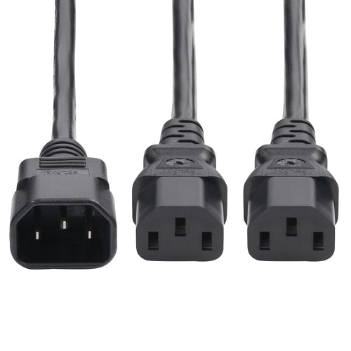 6FT POWER CORD SPLITTER IEC 60320 C14 TO 2X C13 10A 250V
