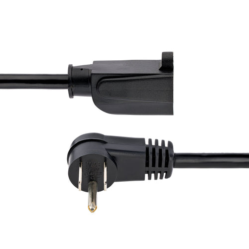 1FT POWER EXTENSION CORD RIGHT ANGLE NEMA 5-15P TO 5-15R FLAT PLUG