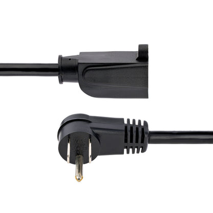 1FT POWER EXTENSION CORD RIGHT ANGLE NEMA 5-15P TO 5-15R FLAT PLUG