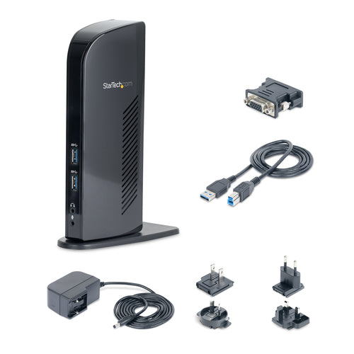 USB 3.0 DOCKING STATION UNIVERSAL DUAL MONITOR HDMI DVI