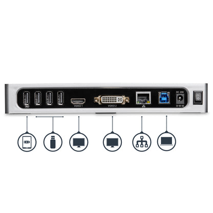 USB 3.0 DOCKING STATION UNIVERSAL DUAL MONITOR HDMI DVI VGA