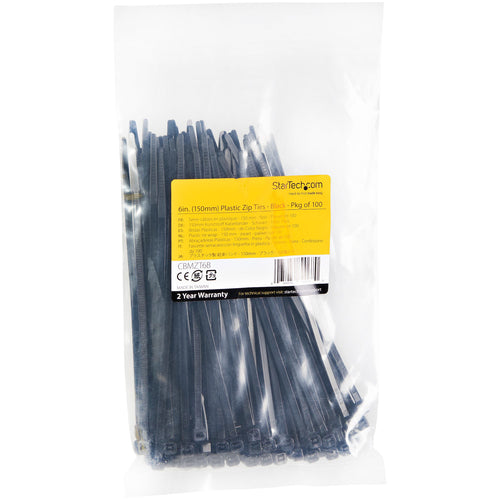 100PK PLASTIC CABLE TIES NYLON SELF LOCKING WIRE ZIP TIES - 6 INCH