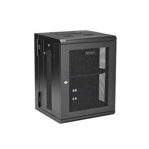 WALL MOUNT NETWORK CABINET 15U HINGED SERVER RACK ENCLOSURE