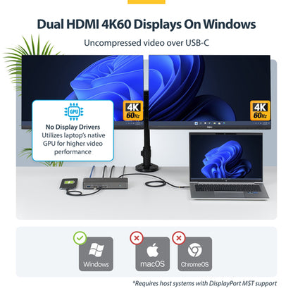 USB-C DOCKING STATION - DUAL-MONITOR HDMI 4K 60HZ