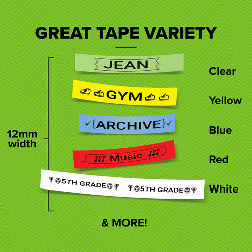 1/2IN X 13FT.LETRATAG WHITE PAPER TAPE