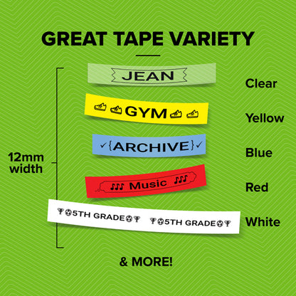 1/2IN X 13FT.LETRATAG WHITE PAPER TAPE