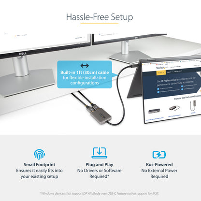 USBC HDMI MULTI MONITOR ADAPTER USB-C TO DUAL HDMI MST HUB DP 1.4